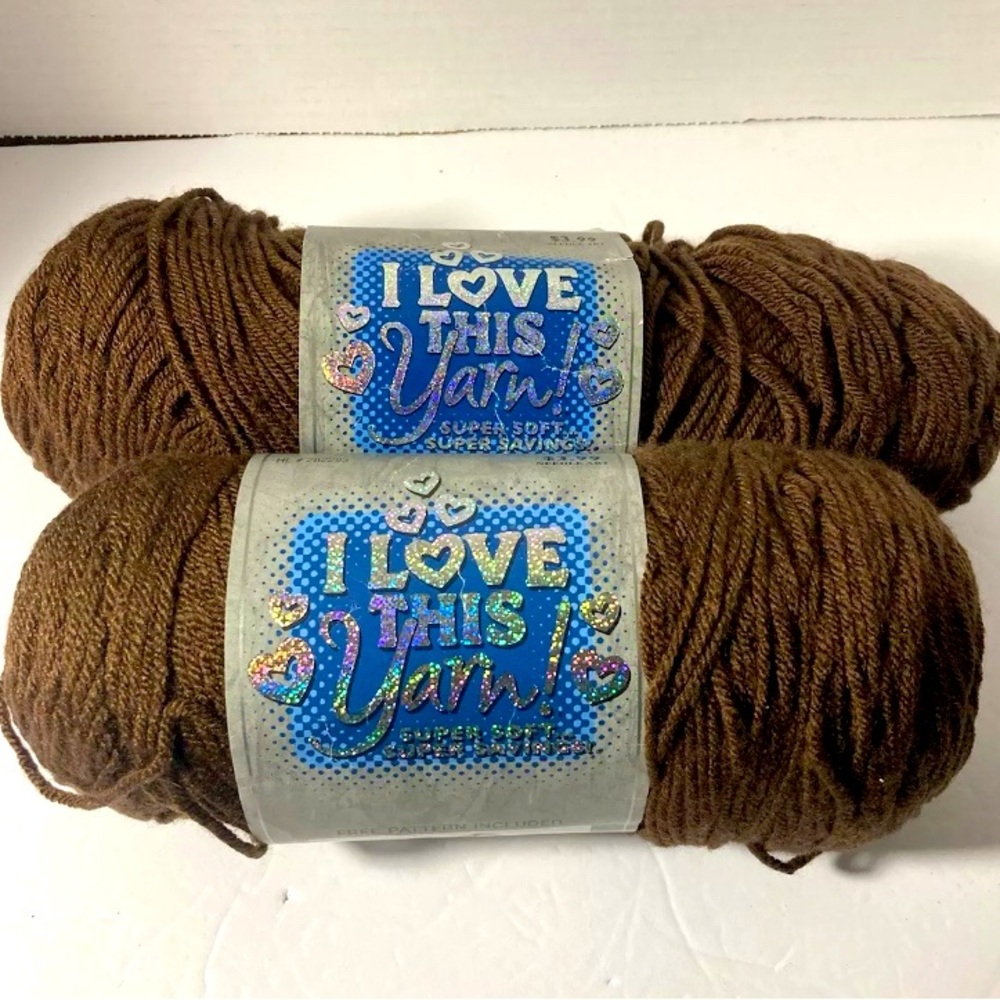 Love This Yarn Lot of (2)160 Brown 355 Yard (1)Skein and (1)partial skein